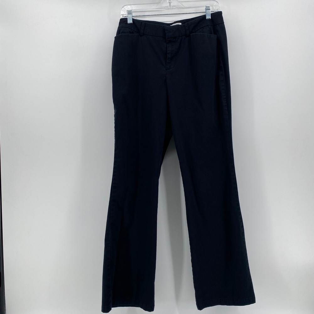 Dockers Metro Pant Womens 10 Med Black Ideal Fit Individual Fit Stretch Chino